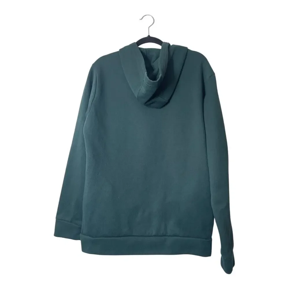 Adidas Mens Sweatshirt Hoodie Forest Green Zip Chest Pocket Size Medium JG8148
